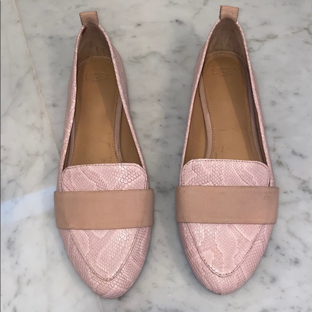 Ugg pink snake skin loafer